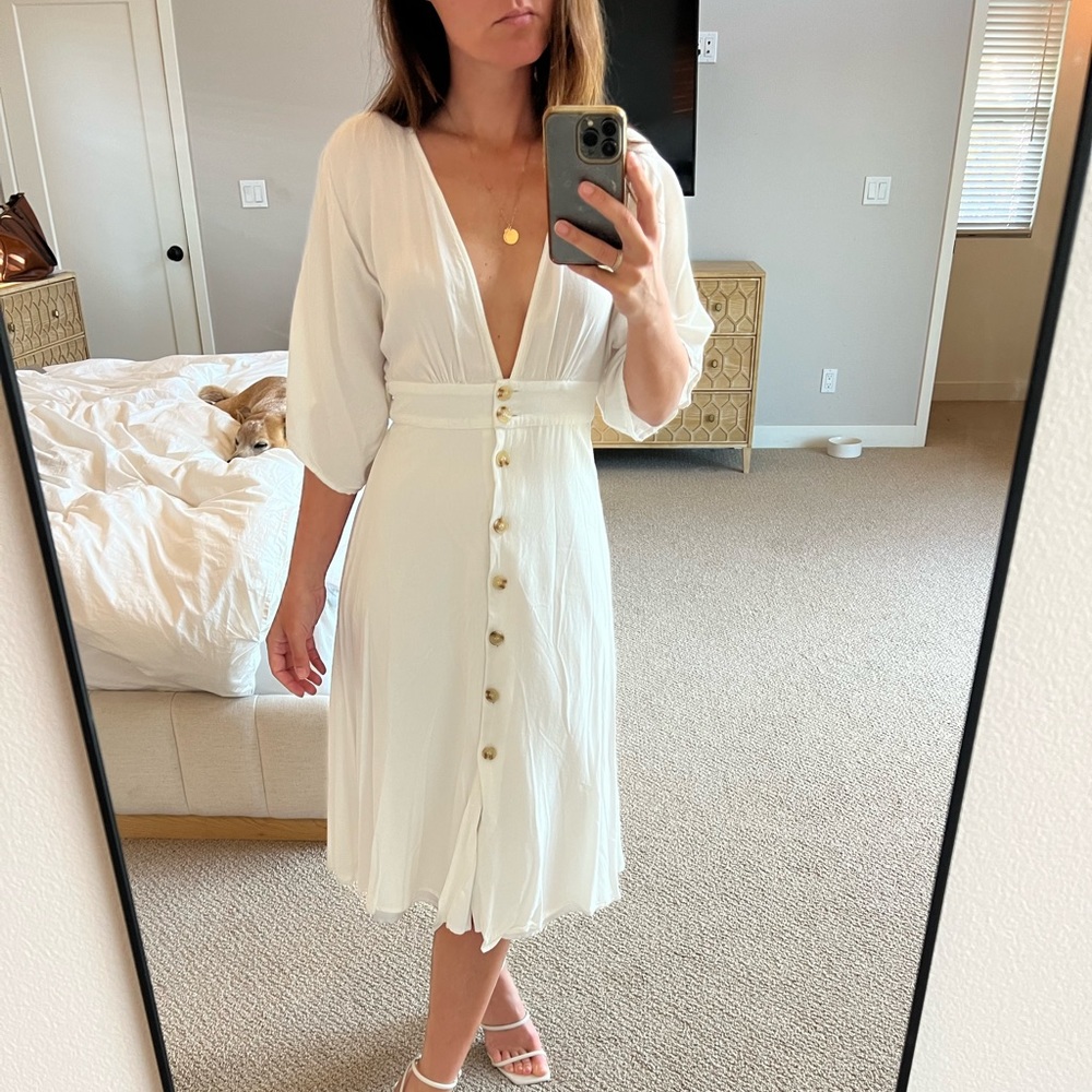 White midi dress, size small